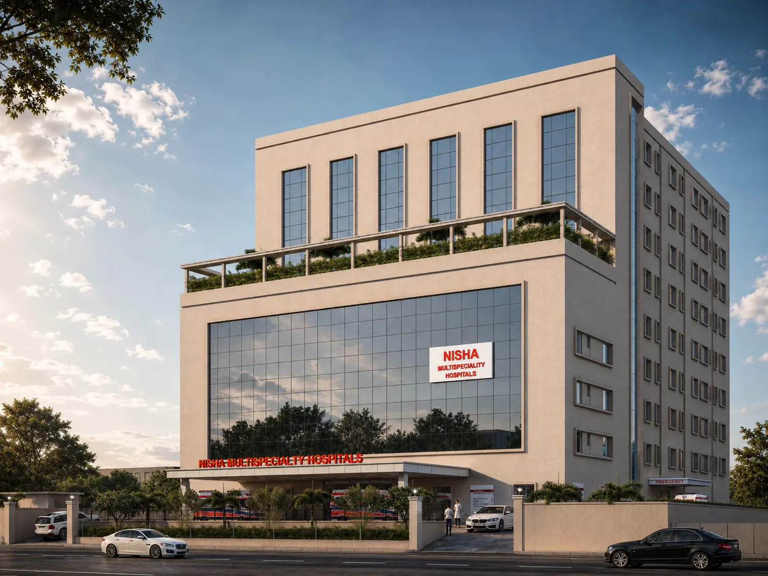 Multispeciality hospital at Virudhachalam, street elevation.